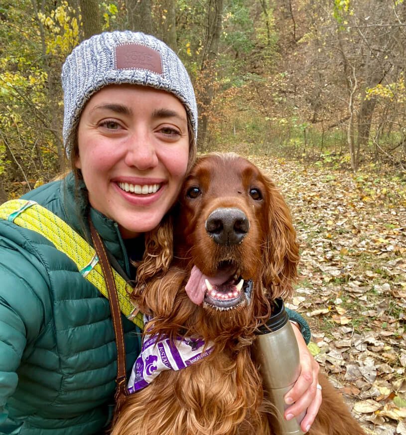 Dr. Tina Elder, woman posing for selfie with dog